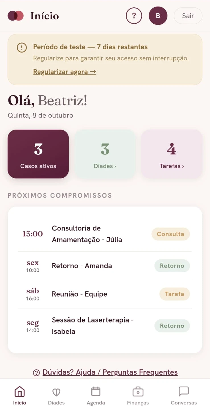 Díade — Início