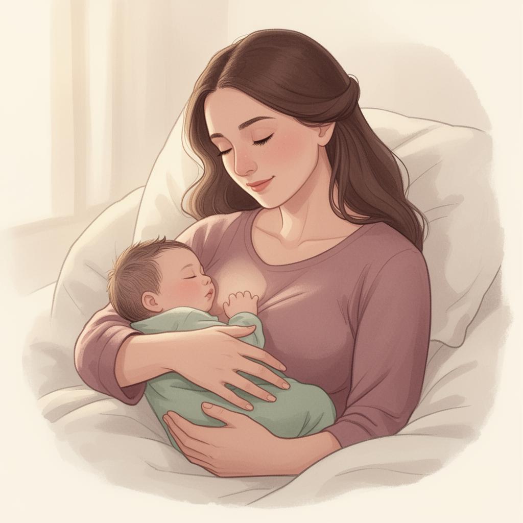 Mãe amamentando seu bebê com cuidado e acolhimento